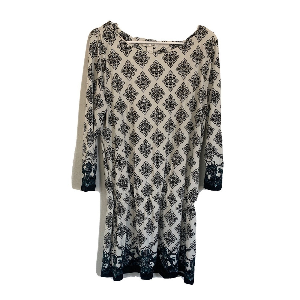 White House Black Market Women Size Large Multicolor Empire Waist Boho Blouse